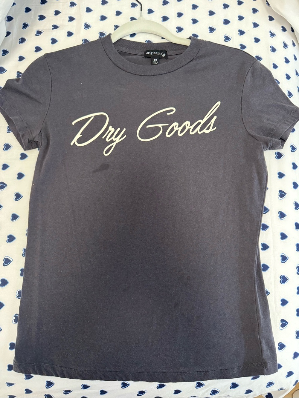 Dry Goods Charcoal Script Logo Short Sleeve Tee